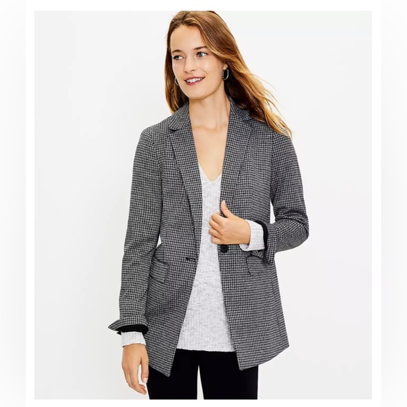 ✨NWOT LOFT Houndstooth Blazer Sz 12 AND Sz 14 - CUTE!! - Picture 4 of 16